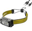 Nitecore 400 Lumens USB Cable Rechargeable Headlamp, Yelllow/Black