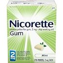 Nicorette 2mg Nicotine Gum to Quit Smoking - Mint Flavored Stop Smoking Aid, 170 Count