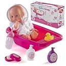 Prextex 8 Pezzo Doll Set bagno con la bambola, con vasca, accappatoio e Accessori - Baby Doll Dalia Bathing Gift per ragazzi