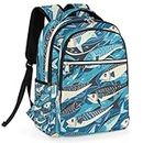CFERSAN Laptop Backpack for Women & Men, Travel Backpack Carry On Flight Approved Ocean Conch Shell Summer Small School Bookbag for College Mochilas Para Hombres Work 15.6in Computer Bag