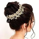 Hair Flare1687 Artificial Flowers made Bridal Hair Accessories For Women's (Pearl), Pack of 1, Pearl