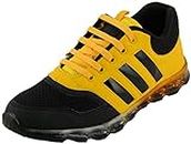 Feddo Men's Yellow and Black Synthetic Outdoor Multisport Training Shoes - 9 UK