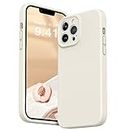 ROUMAYMAY iPhone 15 Pro Case, Liquid Silicone Shockproof Upgraded [Camera Cover], with Soft Fine Smooth Microfibre Lining Anti-Scratch, Full Body Phone Case for iPhone 15 Pro 6.1'' Cover White