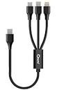 ONCRO® Type-C 50cm Oneplus Short 3 in 1 Charging Cable Dash Warp 65w car Multi Charger Power Bank Cord Type c Micro USB i-Phone Port 6a Samsung Fast Charging with Wall Charger (No Data Transfer)