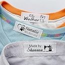 100pcs Custom Sew On Name Labels for Clothing Made with Love Personalized Tags for Bags Dress T-Shirt 3/4" x 2 1/2" (20mm x 60mm)