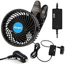 Alagoo Car Fan 6'' 12V Fan Cool Gadgets Clip Fan for Front Rear Seat Passenger Portable Car Seat Fan Electric Car Fans Quiet Car Air Conditioner with Cigarette Lighter Plug for Car/Vehicle SUV, RV