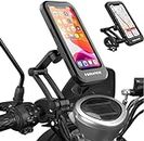 Sounce Bike Phone Mount Waterproof Cell Phone Holder 360 Rotation Motorcycle Phone Case Universal Bicycle Handlebar Phone Mount with Sensitive Touch Screen Fit Below 4-7.2 Inches Smartphone