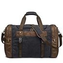 S-ZONE 65L Canvas Duffle Bag Travel Overnight Carry on Weekender Duffel with Shoes Compartment for Men Women