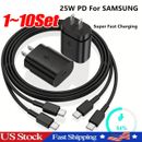 25w Type USB-C Fast Wall Charger+6FT Cable For Samsung Galaxy S20 S21 5G lot US