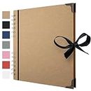 Bstorify Scrapbook Album 60 Pages (8 x 8 Inch) Brown Thick 200gsm Kraft Paper, Photo Album Scrapbook, Memory Book - Ideal for Your Scrapbooking Albums Art & Craft Projects