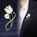 Broches de flores de tulipán para mujer diseño elegante ropa accesorios artículos P