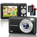 Digital Camera, HD 1080P 44MP Photo Camera, Compact Camera, Mini Digital Cameras, Rechargeable Digital Camera with 16X Digital Zoom for Children, Adults, Girls, Boys, Beginners (Black)