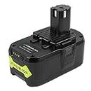 ARyee 5000mAh 18V Replacement Battery One+ Cordless Tool for Ryobi P102 P103 P105 P107 P108 P122 P100 RB18L50 RB18L25 RB18L15 RB18L40 with LED Charge Indicator Light