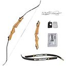 SHARROW 10-22lbs Archery Recurve Bow 48" 54" Practice Training Bow Wooden Riser Hunting Bow for Beginners Adult (48", 22lbs)