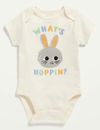 Old Navy Baby Size 3-6 Months ~ Short Sleeve Bodysuit ~ What's Hoppin? .. NWT