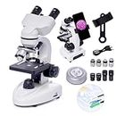 Binocular Microscopes, 200X-5,000X Compound Biological Microscopes With 6x Multiplier, Microscope With Microscope Slides Set, Phone Adapter, Biological Microscopes for Students Adults gifts