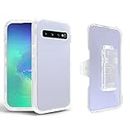 Asuwish Phone Case for Samsung Galaxy S10 Plus with Belt Clip Clear Holster Stand Hybrid Shockproof Silicone Military Grade Protective Heavy Duty Cell Cover S10+ S10plus 10S Edge S 10 10plus Clear