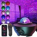 Galaxy Projector, Star Projector with Remote Color Changing,Music Bluetooth Speaker,Timer,Ocean Wave Star Sky LED Night Light Lamp for Baby,Kids Bedroom,Stage,Birthdays,Christmas,Black
