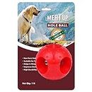 Meat Up Non-Toxic Rubber Hole Ball Chew Ball Toy, Puppy/Dog Teething Toy - 7.62 cm Pack