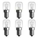 SCNNC E14 Oven Bulb Dimmable, 120LM Warm White 2300K, Oven Light Bulb 300 Degree Heat Resistant, T22 E14 Oven Bulbs for Himalayan Salt Lamp, Microwave, Oven and Fridge, 6 Pack
