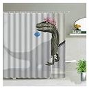 HNGM Shower Curtain Animal Shower Curtain Waterproof Bathroom Curtain Set Bath Decoration with Hooks (Colour: 5570L, Size: 47 x 70 in 120 x 180 cm)