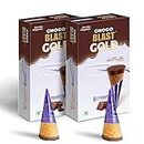 Pure Temptation® Gold Chocoblast | Premium Waffle Cone Chocolate Box - Birthday Party Return Gift Distribution | Pack of 2 Chocolate Box x 10 pcs each (Chocolate Flavour)