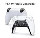 PSS PS4 Controller Compatible with PS4/Pro/Slim, Wireless Controller with Built-in Speaker and Stereo Headset Jack 2.5MM –Auto Fire Turbo Button (White)