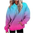 Ceboyel Womens Neon Print Oversized Sweatshirt Drawstring Pullover Sweatshirt Trendy Sweater Tops Fall Fashion Clothes 2023, J02-hot Pink, Large