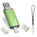 Chiavetta USB Tipo C 32GB, 2 en 1 Pendrive USB 2.0 32 GB Mini USB C Flash Drive Penna USB 32 GB per PC/Tablet/Laptop/Smartphone con Tipo C (Verde)