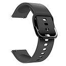 GetTechGo Silicon 22mm Strap Metal Buckle Compatible with Galaxy Watch 3 45mm/Galaxy 46mm/Gear S3 Frontier,Classic/Amazfit Pace/Huawei GT2 46mm/Honor Magic Watch 2(46mm)& Watches with 22mm Lugs-Black