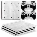 Sony PS4 Playstation 4 Pro Skin autocollant film de protection kit - motif en bois blanc