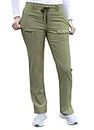Adar Pro Heather Scrubs For Women - Slim Fit Tapered Scrub Pants - P4100H - Heather Olive - M