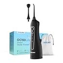 ORACURA® Smart Water Flosser® OC150 LITE with 150ml water tank capacity Black | 18+6 Months Warranty | Portable & Rechargeable | IPX7 Waterproof | 3 Modes | Flossing at Home and Travel