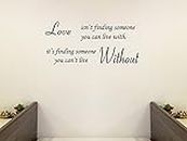 Black 22" X 10" Love Without Quote Wall Sticker Paper Quote Decal Art Décor
