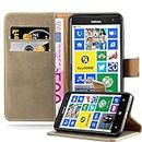 Cadorabo Book Case Compatible with Nokia Lumia 625 in Cappuccino Brown - with Magnetic Closure, Stand Function and Card Slot - Wallet Etui Cover Pouch PU Leather Flip
