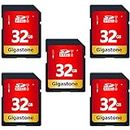 Gigastone SD Card 32GB 5-Pack, High-Speed 32GB SD Card Full HD Video Memory Card, Compatible with Canon Nikon Sony Pentax Kodak Olympus Panasonic Digital Camera, UHS-I SDHC U1 Class 10