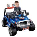 Mattel Hot Wheels Jeep Wrangler Battery Powered Ride On in Blue | 32.01 H x 32.01 W x 25.51 D in | Wayfair CBG61
