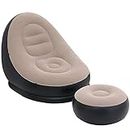 ANY SALES Inflatable Leisure Sofa Chair and Footstool Outdoor Folding Lounger Sofa Flocking Lazy Couch(Multi,1PCS)