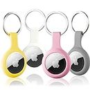 Airtag Case 4-Pack with Keychain，ThingsBag Air Tag Holder Compatible with Apple GPS Locator, Silicone Apple Airtags Cover Protection for Item Tracker, Anti-Lost and Anti-Scratch