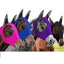 Frienda 4 Pcs Horse Fly Masks for Horses Fly Mask for Horses with Ears Protection Horse Mask Smooth Elastic Fly Mask with Sun Protection for Horses(Purple, Blue, Pink, Black, Large)