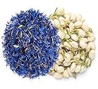 A D Food & Herbs Combo of Dried Jasmine/Blue Corn Flower Petals Aromatic Edible for Homemade Lattes, Tea Blends, Bath Salts, Gifts, Crafts (20 Gms)