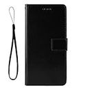 Zl One PU Leather Protection Card Slots Wallet Case Flip Cover Compatible with/Replacement for FUJITSU らくらくスマートフォン me F-01L / Easy Phone/Raku Raku/F-42A Black