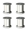 WSK Sofa Furniture Leg 4" Height / 50 MM Round Stainless Steel Glossy Finish Round Model Sofa Leg Pack of 4 Pcs SL1108H4-004