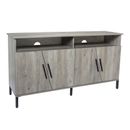 58" TV Stand Wooden Console Cabinet With 4 Asymmetric Door & Adjustable Shelve
