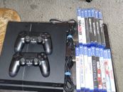 Sony Playstation 4 PS4 Black CUH-1215A 500Gb/2 Controllers w 16 Game Bundle NEW