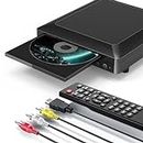 Lecteur DVD pour TV, 1080P HD, Sortie HDMI/AV/USB, Prise en Charge de Tous Les Disques de Région, Comprend Un câble AV/HDMI et Une Télécommande