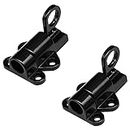 Morobor Self-Locking Latches, 2Pcs Aluminum Alloy Security Automatic Window Gate Latch, Spring Door Lock, Spring Load Bolt Latch with Screws for Gate Window and Yard (Black)
