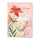 Designer Pop!, Birthday Pop-Up Greeting Card – Stargazer Lilies 3D Design (1 Card with Envelope) Card for Friends, Family and Special Someones