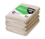 CCS CHICAGO CANVAS & SUPPLY Heavy Purpose Canvas Drop Cloth Cotton Canvas Cover Floor Furniture Protection - Washable & Reusable Dropcloth Against Paint, Dust, Dirt - 6 Piece Set, 4 by 12 Feet
