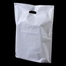 Plastic Carrier Bags Lot de 100 grands sacs de transport en plastique Blanc 38 x 46 cm + 7 cm